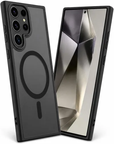 Vista 7 de Funda magnética antihuellas para Samsung Galaxy S23 Ultra, protección completa de la cámara, compatible con accesorios MagSafe, cubierta trasera