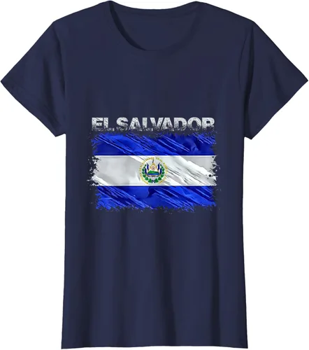 Vista 33 de Camiseta El Salvador, Negro