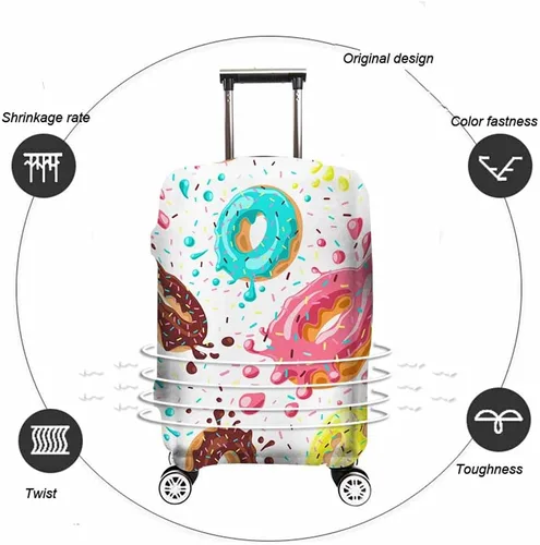 Vista 2 de Funda protectora para equipaje de viaje, color gris infinito, funda protectora lavable para maleta de 25 a 28 pulgadas L