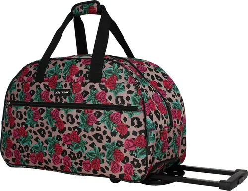 Vista 2 de Betsey Johnson Colección de equipaje de mano de diseñador - Bolsa de lona ligera de 22 pulgadas - Maleta de viaje de negocios de fin de semana con 2