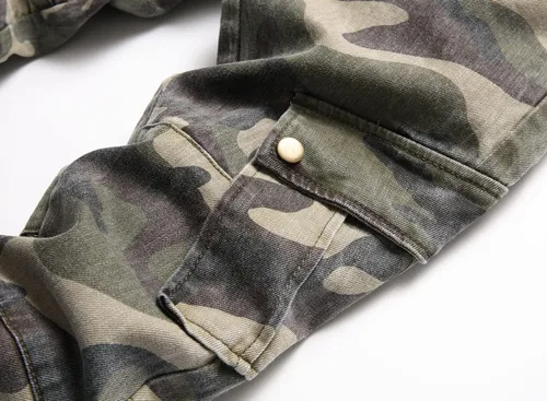 Vista 5 de Baylvn - Pantalones de mezclilla rectos ajustados para hombre, cómodos, para motociclista