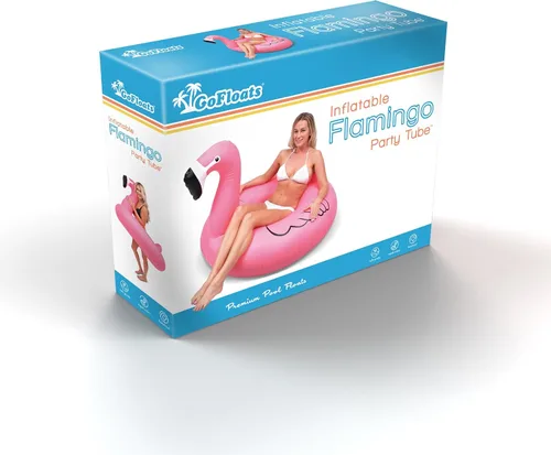 Vista 6 de GoFloats Flamingo Pool Float Party Tube - Inflatable Rafts, Adults