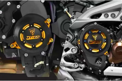 Vista 2 de Protector de aluminio del estator del protector del motor del CNC Compatible con Yamaha MT09 FZ09 (negro)