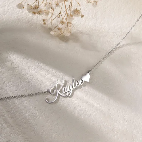 Vista 2 de Collar con nombre personalizado, collares de plata de ley personalizados para mujer, collares con nombre personalizados, joyería de regalo para mujer