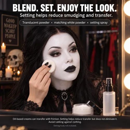 Vista 7 de honlley Clown White Face Paint Cream, Goth Halloween Foundation Makeup, 15g