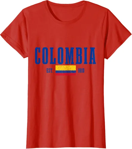 Vista 57 de Colombia Est. 1810 - Camiseta de Colombia Vintage, Negro, S