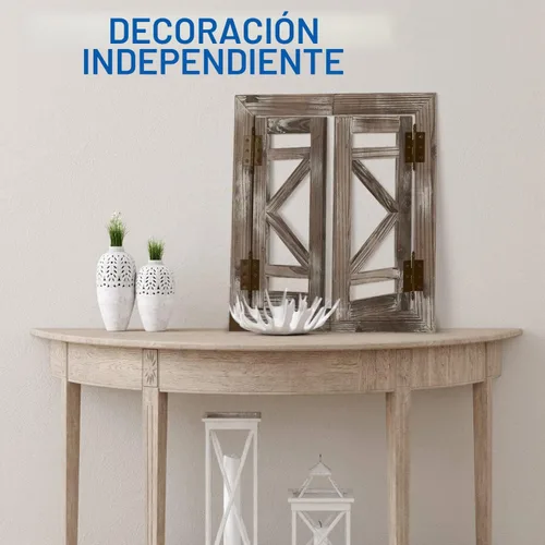 Vista 5 de J JACKCUBE DEISGN MK587A - Marco de ventana de madera rústica con puertas abiertas, decoración artística de pared para colgar, decoración de pared