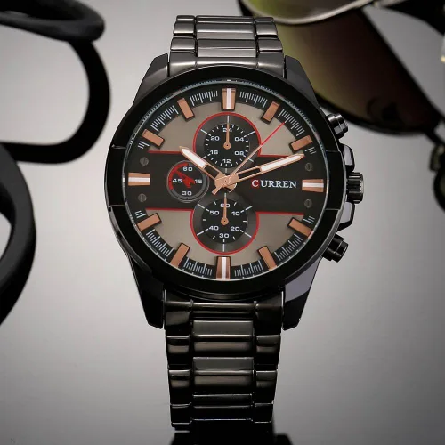 Vista 3 de CURREN Original 8274 - Reloj de pulsera de cuarzo para hombre, resistente al agua, correa de acero inoxidable