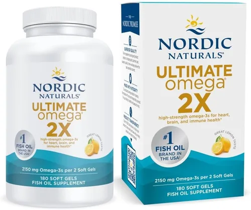 Vista 11 de Nordic Naturals Ultimate Omega 2X, sabor a limón, 60 geles suaves, 2150 mg de omega-3, aceite de pescado de alta potencia con EPA y DHA, promueve