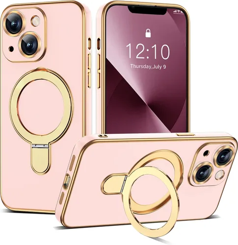 Vista 83 de Funda compatible con iPhone 12 con soporte de anillo magnético invisible [compatible con Mag-Safe] [Protector completo de lente de cámara] Funda