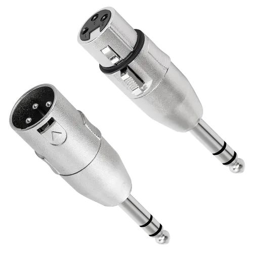 Vista 6 de Adaptador TRS Hembra de 1/4" a XLR Paquete de 2 - Conector TRS de 6.35mm 1/4" a XLR