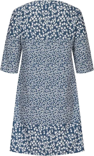 Vista 5 de Pejock Vestidos de manga 34 para mujer, vestido de verano de manga corta con cuello en V, vestido de camiseta con estampado floral para la playa