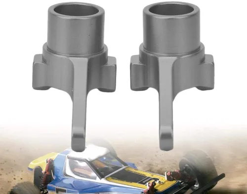 Vista 4 de Tbest 2 piezas de aleación de aluminio para nudillos de brazo de dirección (L/R) para 4WD Optima Maxima RC Car (plata) accesorios