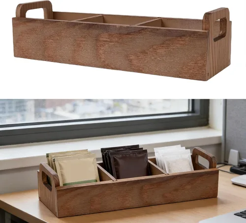 Vista 3 de Buachois Organizador de bolsas de té, 3 compartimentos, caja