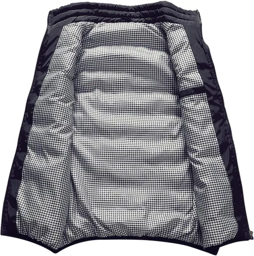 Vista 4 de Abrigos acolchados con cuello alto y estilo casual para exteriores para hombre