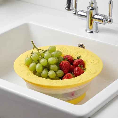 Vista 2 de ABOOFAN Cubierta magnética de alimentos para microondas, cubierta de salpicaduras de microondas, cesta de drenaje