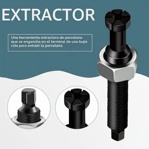 Vista 5 de Extractor de bujías, kit de herramientas de extracción de bujías rotas compatible con Ford Triton 5.4L 3 válvulas (3 herramientas)