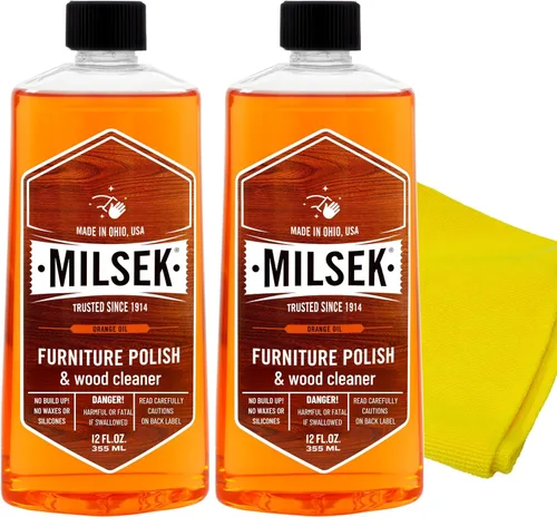 Vista 9 de Milsek Esmalte para muebles, limpiador de muebles de aceite de naranja y paño de pulido, 12 onzas líquidas