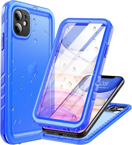 Vista 55 de Cozycase TOP - Funda impermeable militar IP68 para iPhone XR, resistente 360 a prueba de golpes, cuerpo completo, con protector de cámara