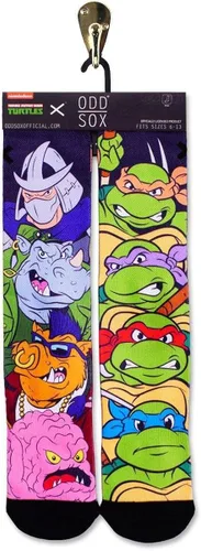 Vista 2 de Odd Sox, Nickelodeon TMNT Teenage Mutant Ninja Turtles, 90's Cartoon, Fun Socks