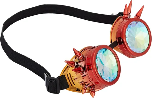 Vista 84 de Gafas caleidoscopio para raves trippy psicodélico steampunk con lentes de cristal de difracción de prisma arcoíris