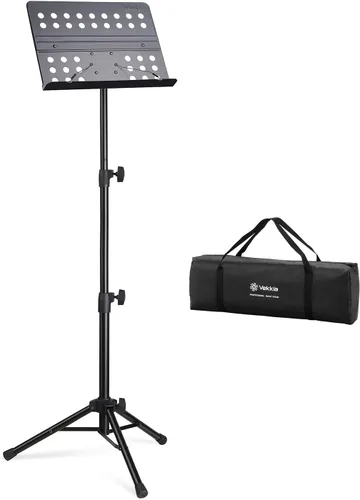 Vista 9 de Vekkia Atril para Partituras - Atril de Música Profesional Portátil de Metal Perforado con Bolsa de Transporte, Soporte de Música Plegable