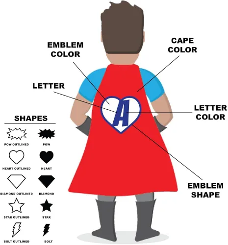 Vista 2 de Capa personalizada para disfraz de superhéroe para niños