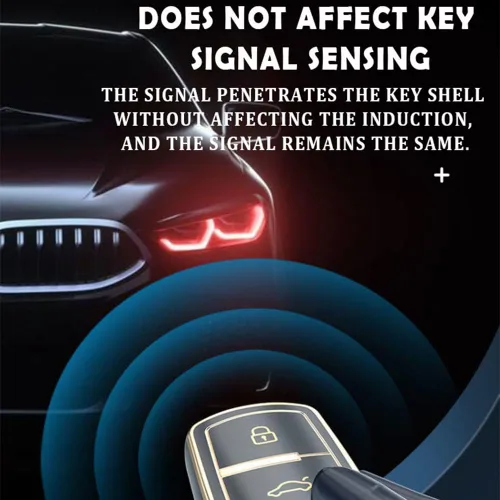 Vista 5 de KUNIO Funda para llavero compatible con Flip Volkswagen CC Golf Key Protection Cover Key Shell TPU Key Holder 3 botones