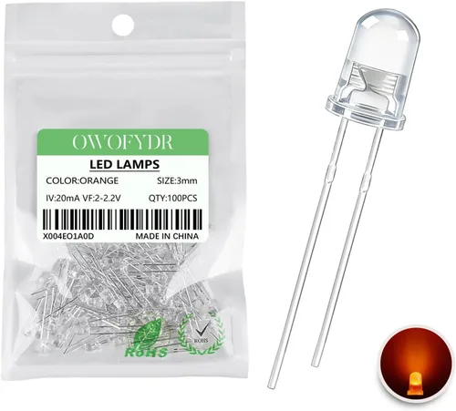 Vista 16 de 100 diodos LED RGB de 0.118 in, cátodo común, orificio pasante