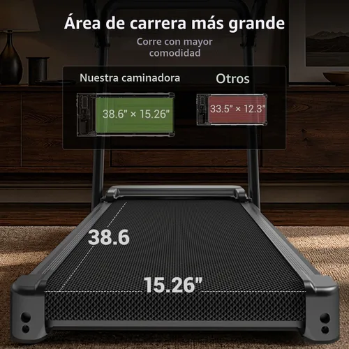 Vista 7 de Caminadora automática del 15% con inclinación, reposabrazos altos de 43 ″
