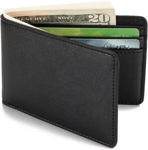 Vista 2 de Cartera delgada para hombre con bolsillo frontal para tarjeta de identificación con bloqueo RFID