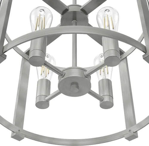 Vista 5 de Hunter - Lámpara de araña Astwood de 4 luces, de tamaño mediano, regulable, enjaulada, con forma de tambor, para dormitorios, cocinas, comedor