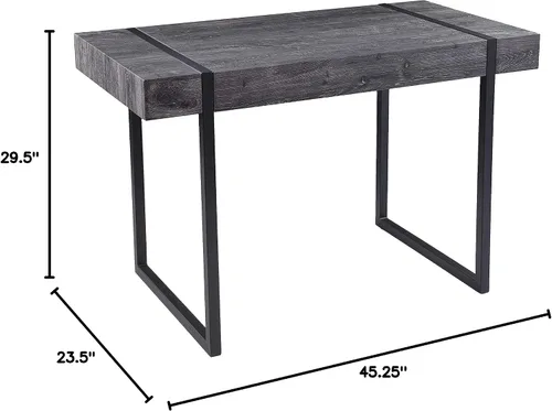 Vista 6 de SEI Furniture Harkriven - Escritorio para espacios pequeños, color negro