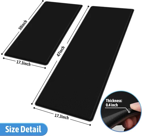Vista 2 de StepLively Tapete de cocina, 2 piezas, tapetes de cocina acolchados para piso, juego de alfombras de cocina antifatiga, tapete antideslizante