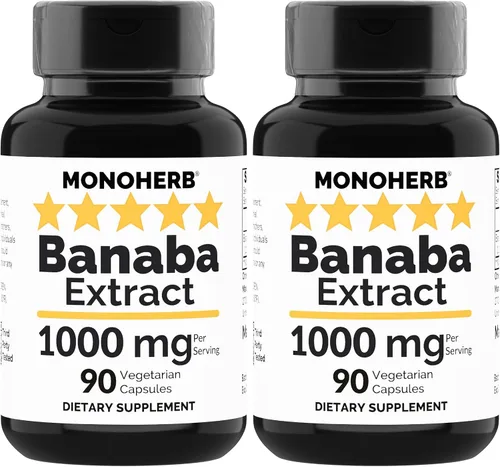 Vista 3 de MONOHERB Extracto de Banaba 1000 mg - 90 Cápsulas Vegetarianas - 2% Ácido Corosólico