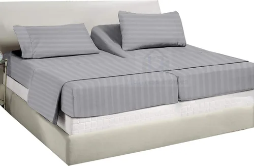 Vista 25 de Juego de sábanas divididas tamaño Queen para cama ajustable, juego de sábanas divididas de 5 piezas para cama Queen dividida de 600 hilos, 100%