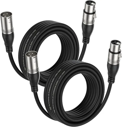 Vista 18 de EBXYA Cable XLR de 2 pies, paquete de 10 unidades, cable de micrófono equilibrado premium con cable XLR de 3 pines macho a hembra, color negro