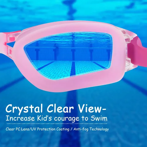 Vista 4 de COOLOO - Gafas de natación para niños, paquetes de 2 gafas de natación para niños y niñas de 4 a 16 años