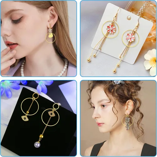 Vista 6 de Ximalun 100 aros de oro para aretes, 1.181 in, círculos redondos para hacer joyas