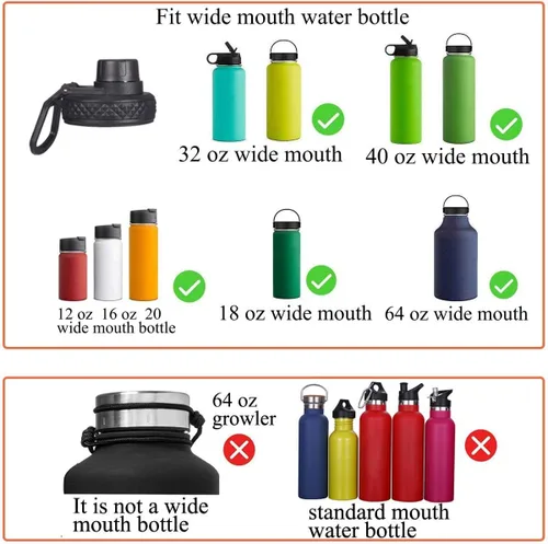 Vista 7 de SENDESTAR Tapa de boquilla para botella de agua de boca ancha Hydroflask se adapta a botella de agua de boca ancha de 18 onzas, 20 onzas, 32 onzas