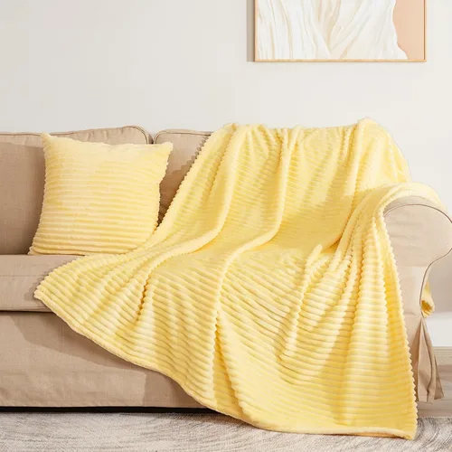Vista 9 de Vessia - Manta de forro polar de franela (50x70 pulgadas), manta 3D de jacquard negra, esponjosa y cálida para sofá, sillón, cama, silla, 300GSM