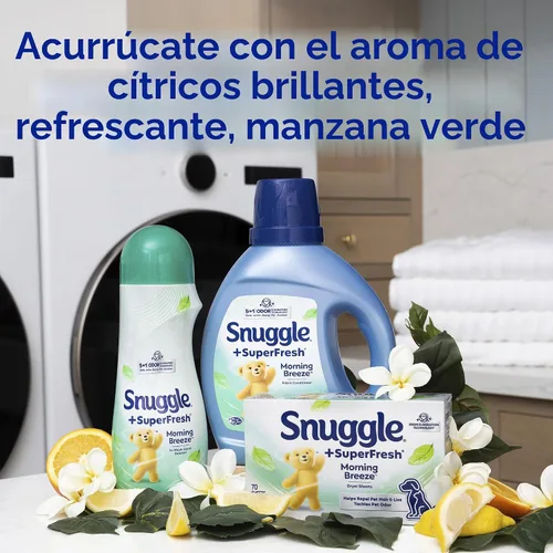 Vista 9 de Snuggle SuperFresh - Hojas para secadora, 200 unidades, brisa matutina