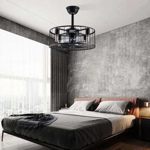 Vista 7 de Ventiladores de techo de 18 pulgadas con luces, moderno ventilador de techo cerrado para interiores con control remoto con opciones