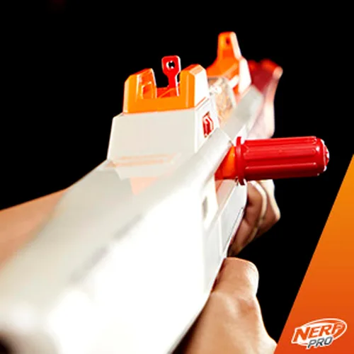 Vista 10 de Pistola Nerf Pro Gelfire Ghost de acción de proyectiles, cañón de impulso extraíble, 5000 rondas de gel, tolva integrada de 100 rondas, gafas