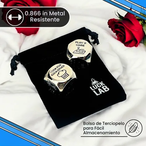 Vista 3 de Luck Lab Dados de noche de cita, Decisor de actividades y juego para Cena, película y decidentes de actividades para parejas; juegos de metal