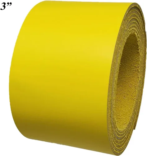 Vista 9 de Amarillo Tiras de piel 2 inch de ancho hasta 96 inch de largo – 6 – 7. (2.4 – 2,8 mm.) LATIGO tiras de piel por pitka piel