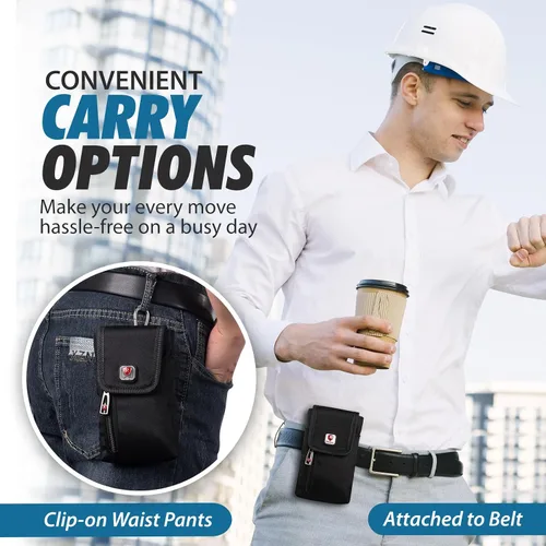 Vista 5 de Ranboo Phone Holster Fit for iPhone 17 Pro Max Samsung Galaxy A15 S25 Ultra S24 Ultra S23 Ultra Nylon Crossbody Purse Arm Band Bag Cell Phone Pouch