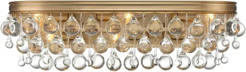 Vista 8 de Crystorama Calypso - Lámpara de tocador cromada de 6 luces, ideal para accesorios de baño, dormitorio, salón, baño de granja, luces de espejo