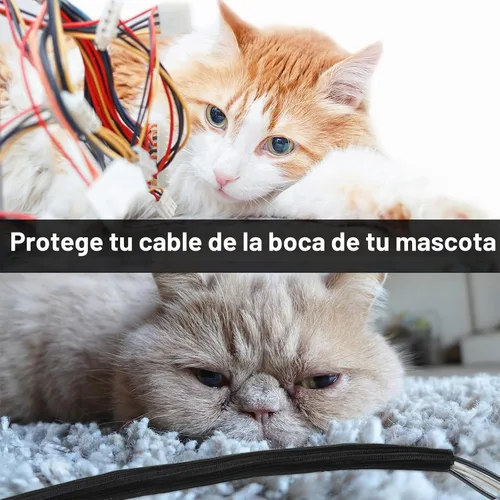 Vista 5 de Boao 3 piezas protector de cable tubo de malla de alambre manga de cable funda dividida para cable cargador USB cubierta de cable cable de audio