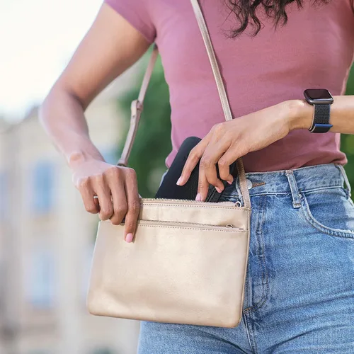 Vista 7 de SANQIANWAN Pequeña caja organizadora de viaje de joyería con estuche portátil de piel sintética para collares, anillos, aretes, diseño de borlas